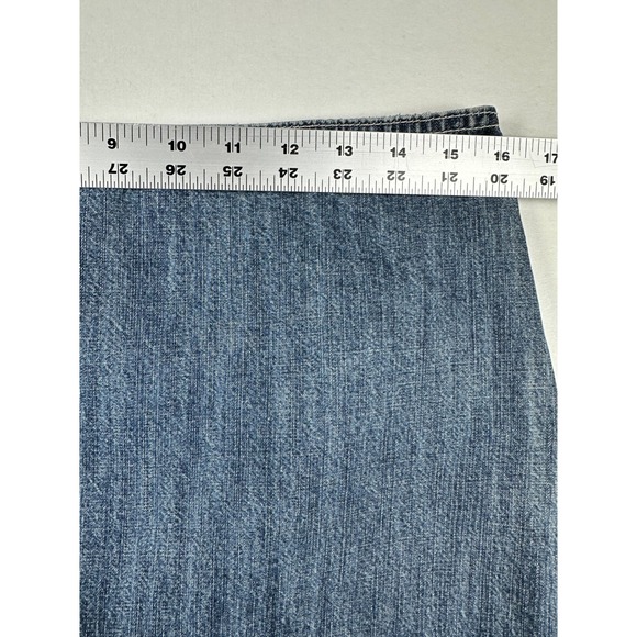 Access Liz Claiborne Womens Blue Denim A Line Skirt Size 6 Embroidered Hem - Picture 7 of 9